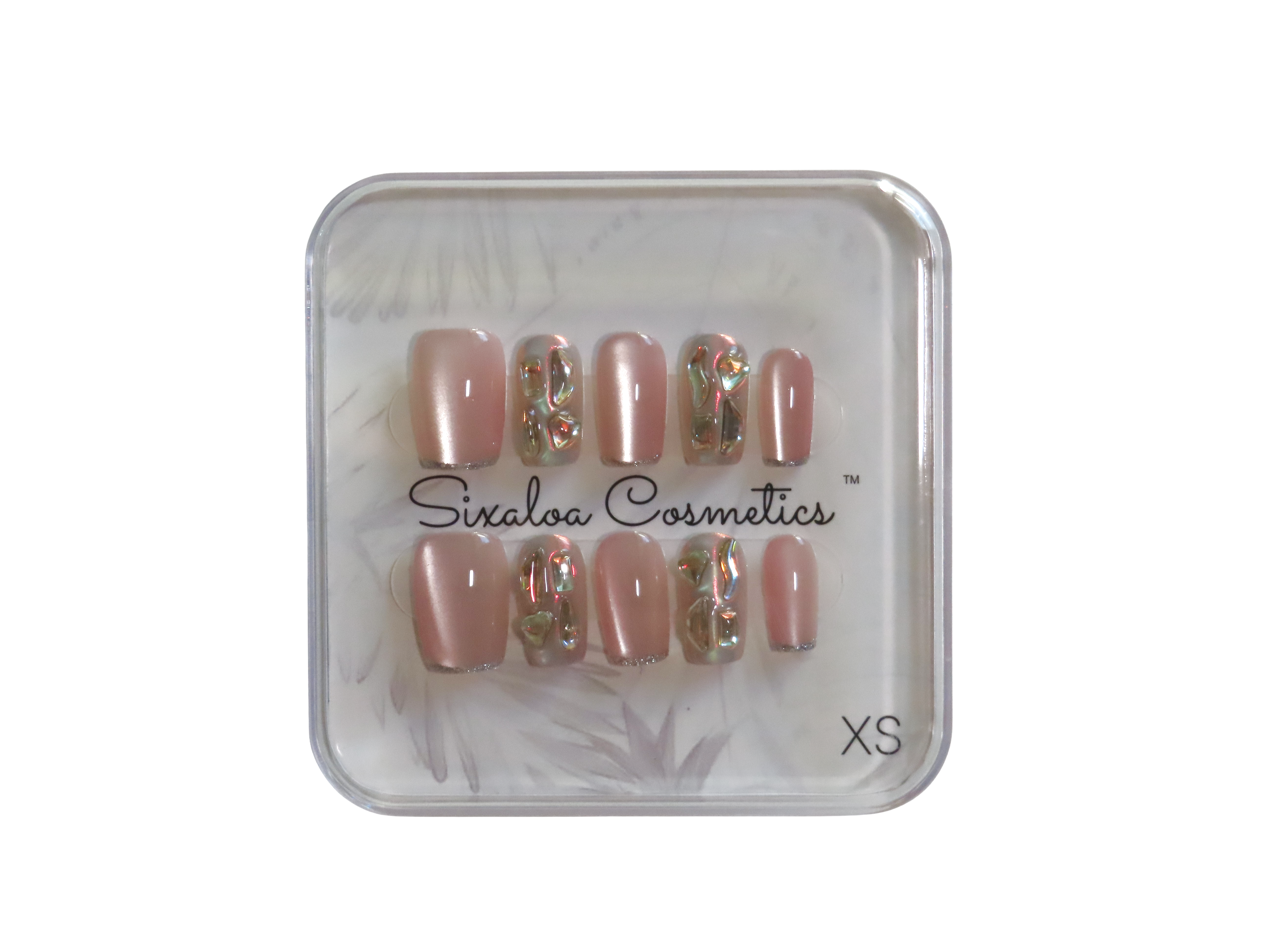 Pink Silver Chrome Press-on Nails - Extra Small
